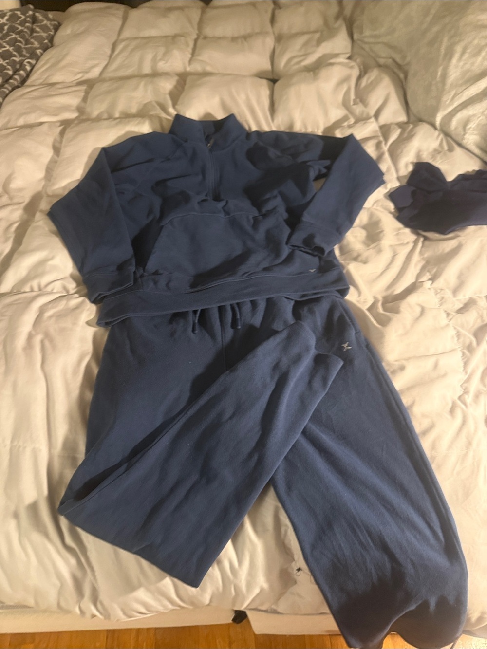 Xersion Navy Blue Kids Two-Piece quarter zipper Set